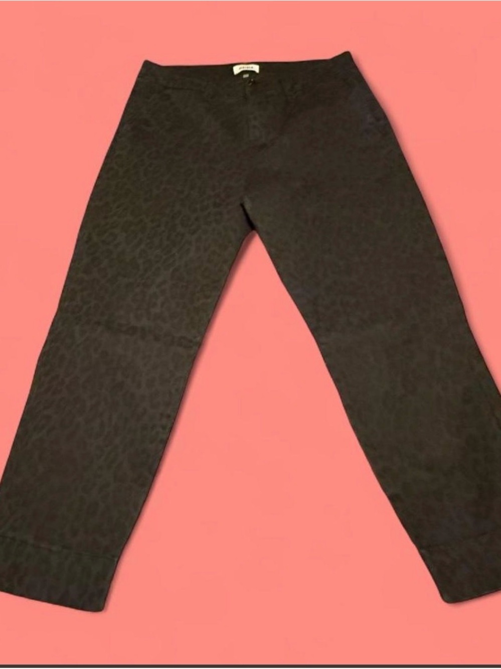 Pistola Grey Leopard Print Stretch Ankle Pants - Size 30